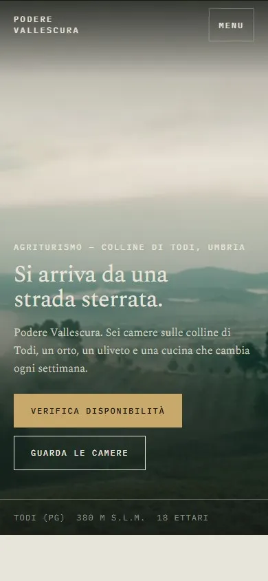 La stessa home su telefono, con la navigazione a pannello intero e i dati impilati in colonna